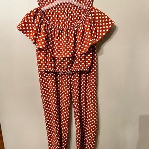 Two piece pant set, burnt Orange.